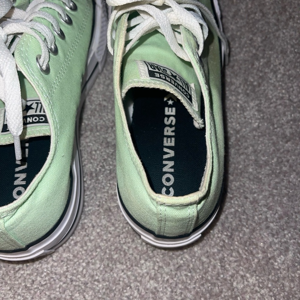 Mint Green Platform Low Top Converse - image 5